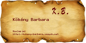 Kökény Barbara névjegykártya