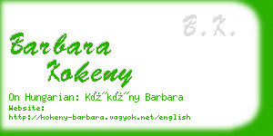 barbara kokeny business card